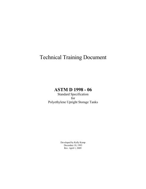 ASTM D 1998 - Poly Processing