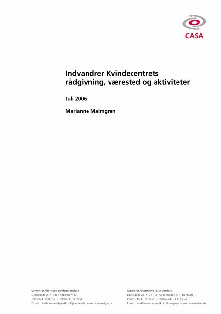 Evaluering af Indvandrer Kvindecentret - Center for Alternativ ...