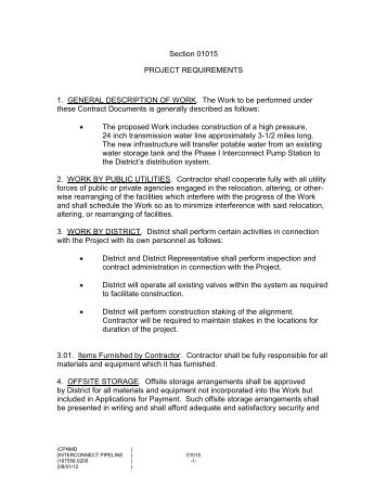 CPNMD Interconnect Pipeline Specs 8-1-12 - Garney Construction