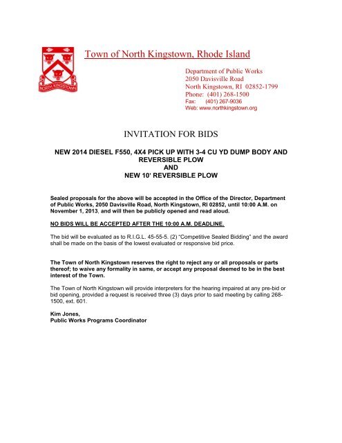 Letterhead Template - North Kingstown Government
