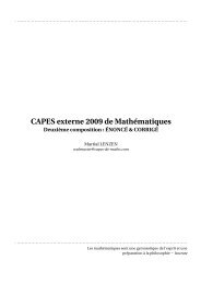 CAPES externe 2009 de MathÃ©matiques - CAPES de Maths