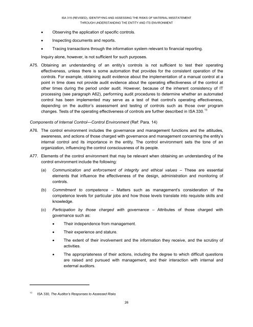 Identifying and Assessing the Risks of Material Misstatement ...