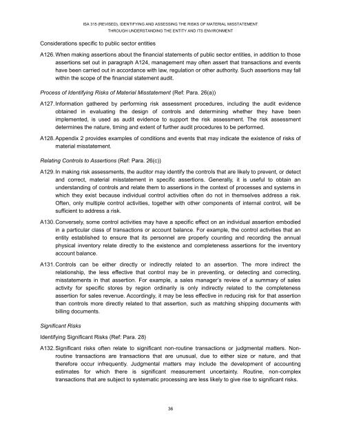 Identifying and Assessing the Risks of Material Misstatement ...