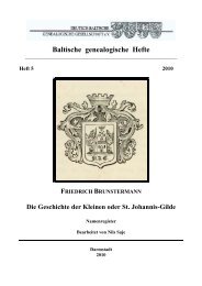 Baltische genealogische Hefte Herausgeber Deutsch ... - DBGG