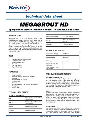 MEGAGROUT HD - Bostik Hong Kong Limited