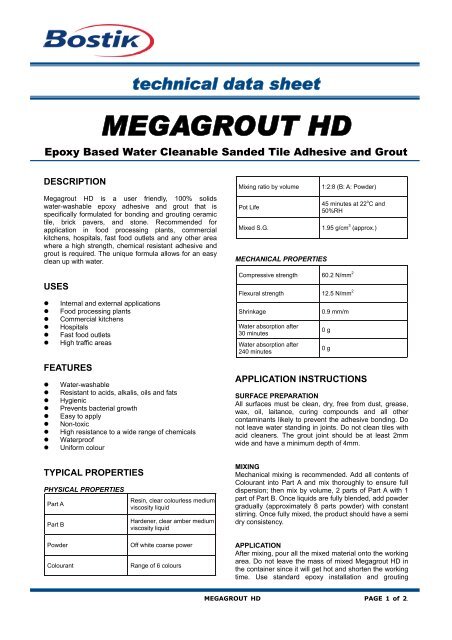 MEGAGROUT HD - Bostik Hong Kong Limited