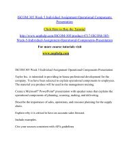 ISCOM 305 Week 5 Individual Assignment Operational Components Presentation/Uophelp