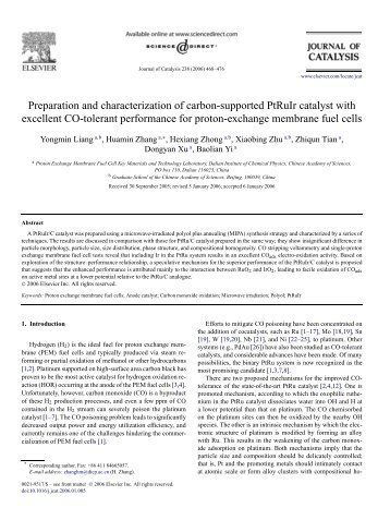 Preparation and characterization of carbon-supported PtRuIr ...