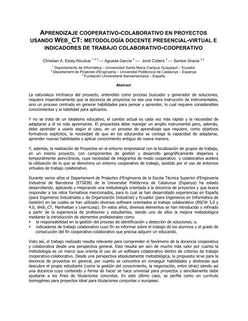 Aprendizaje cooperativo-colaborativo en proyectos ... - Virtual Educa