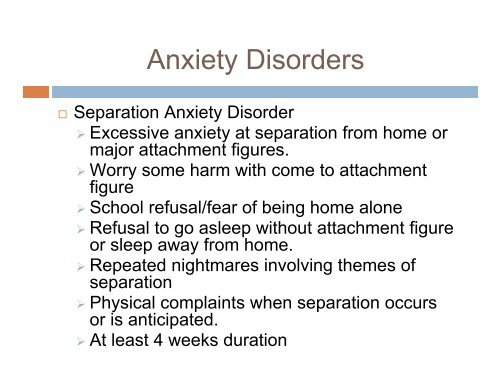 Anxiety and Mood Disorders in Childhood - Needham SEPAC