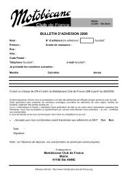 BULLETIN D'ADHESION 2008 - MotobÃ©cane Club de France