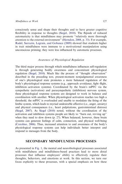 Mindfulness at work (Glomb, Duffy et al, 2012) - Human Resources