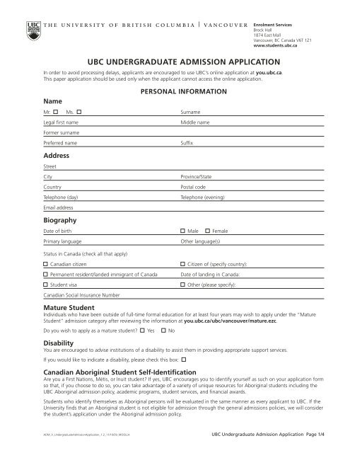 ubc undergraduate application essay