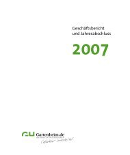 Geschäftsbericht und Jahresabschluss 2007 - Gartenheim ...