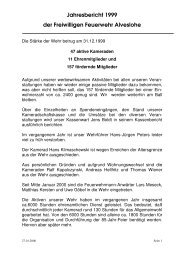 Jahresbericht 1999 der Freiwilligen Feuerwehr Alveslohe - bei der ...