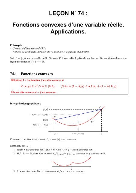 Fonctions convexes d'une variable rÃ©elle ... - CAPES de Maths