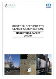 SCOTTISH SEED POTATO CLASSIFICATION SCHEME - SASA