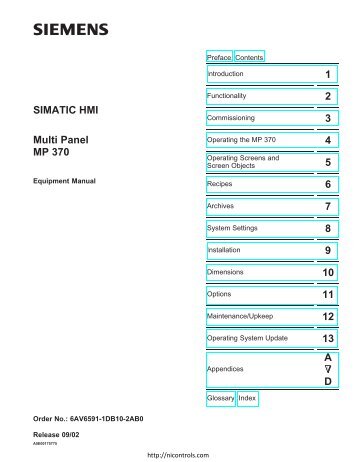 Siemens MP 370 Manual - Northern Industrial