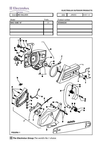 IPL, McCulloch, Mac 538 E, 953900220, Prefix 01, 2003-02, Chain ...