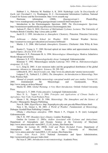 Meteorologijos pagrindai - Hidrologijos ir klimatologijos katedra