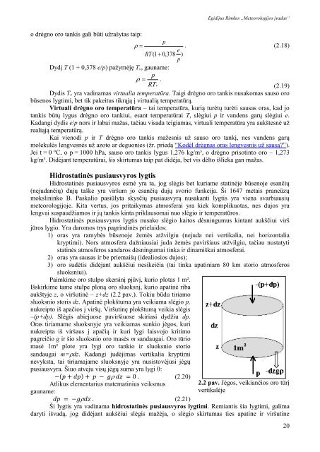 Meteorologijos pagrindai - Hidrologijos ir klimatologijos katedra