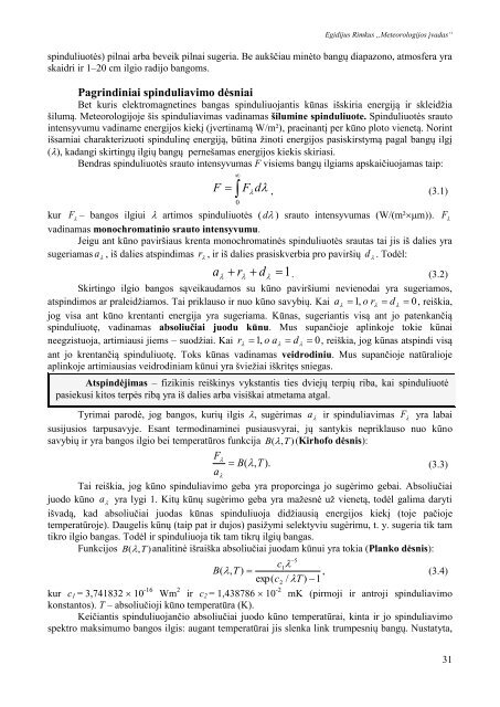 Meteorologijos pagrindai - Hidrologijos ir klimatologijos katedra