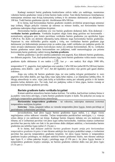 Meteorologijos pagrindai - Hidrologijos ir klimatologijos katedra