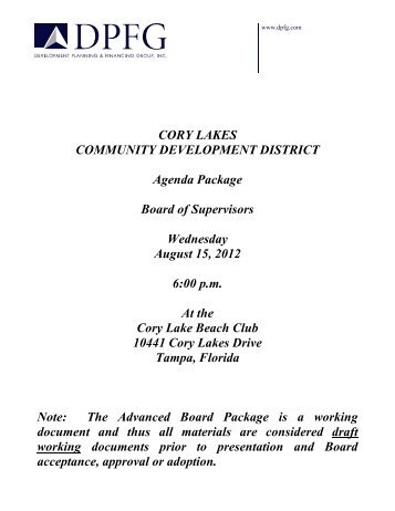 Cory Lakes Community Development District - cory lake isles