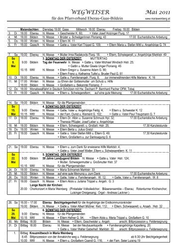 Wegweiser 05-2011 - Pfarrgemeinde Eberau, Gaas, Bildein