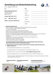 Anmeldung zum Sicherheitstraining. 27. April 2013. - BMW Motorrad