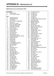 Membership List - Library Association of Singapore