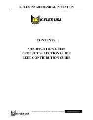 CONTENTS: SPECIFICATION GUIDE PRODUCT ... - K-Flex USA