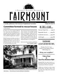 In this issue... - Fairmount Historic District