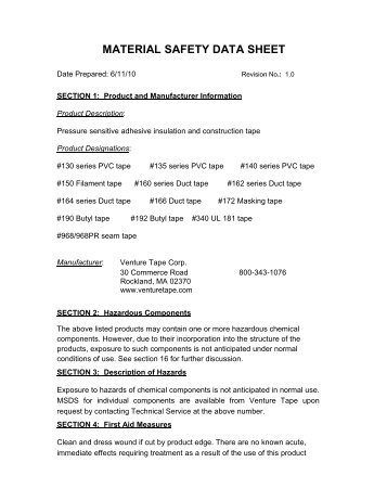 130 MSDS.pdf - Venture Tape