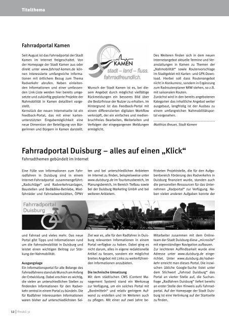 fahrradfreundlich - Arbeitsgemeinschaft fahrradfreundliche Städte ...