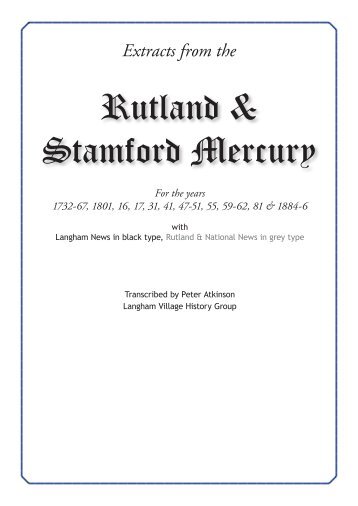 Rutland & Stamford Mercury - Langham Village History Group