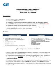 Descripcion del programa Bohn FINANCIAMIENTO DE PROYECTO.