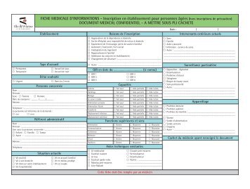 FICHE MEDICALE D'INFORMATIONS - Inscription en Ã©tablissement ...