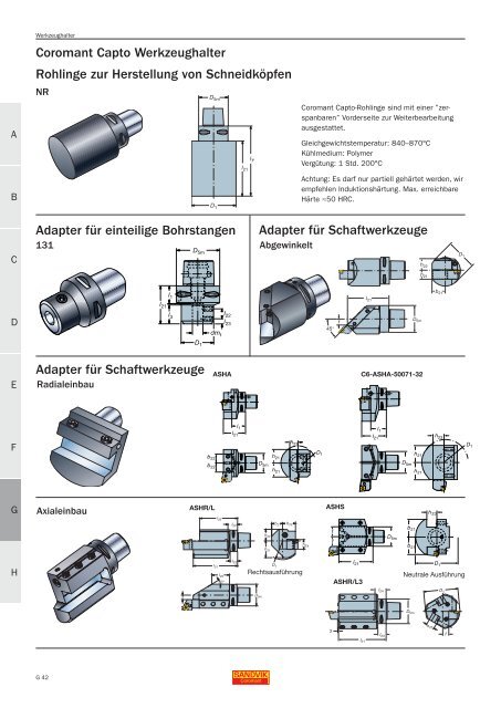 Technisches Handbuch (G) Werkzeughalter und -Systeme