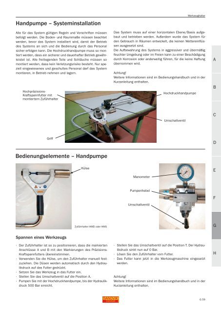 Technisches Handbuch (G) Werkzeughalter und -Systeme