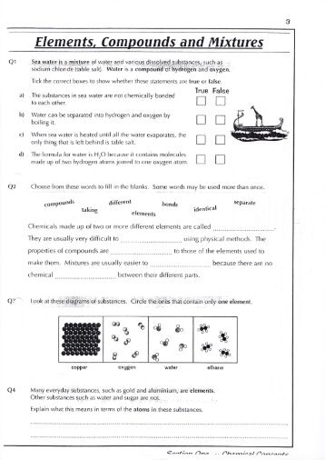 Elements, Mixtures, Compounds Worksheet.pdf - DAAScience10