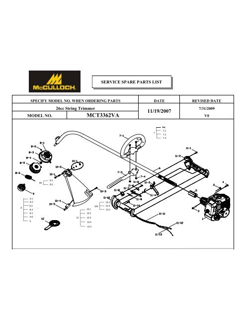 Mcculloch lawn 2024 mower parts