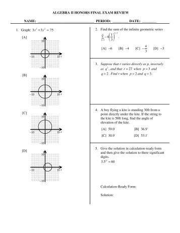 Alg II Honors Final Review