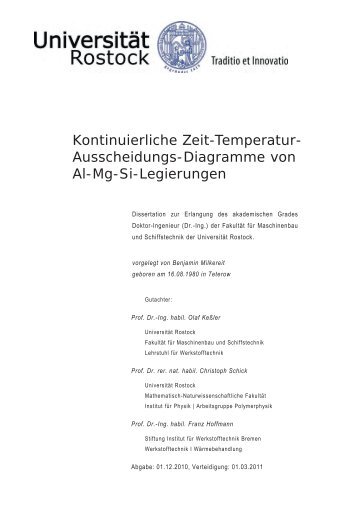 Kontinuierliche Zeit-Temperatur-Ausscheidungs-Diagramme von Al ...