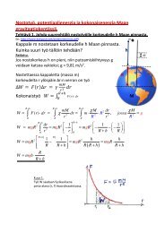 Nostotyö, potentiaalienergia ja kokonaisenergia Maan ...