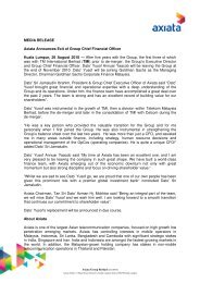 MEDIA RELEASE Axiata Announces Exit of Group Chief Financial ...