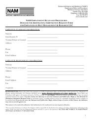 Demand for Arbitration Form - National Arbitration and Mediation
