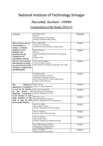 Senate - NIT Srinagar