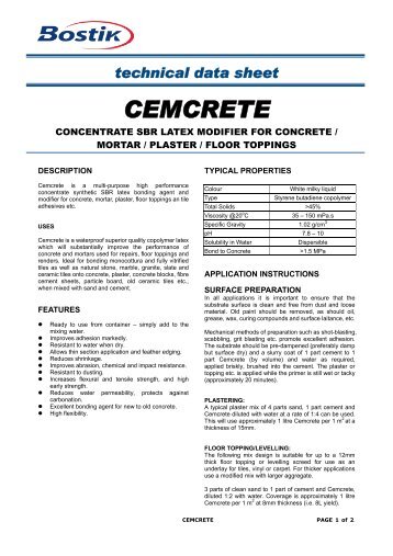 CEMCRETE - Bostik Hong Kong Limited