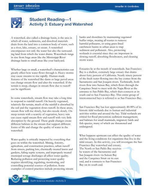 Teacher GuideâEarth Science Module - Estuaries NOAA